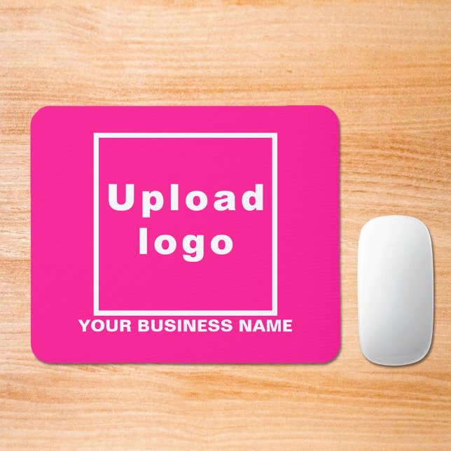 Business Name and Logo on Pink Mouse Pad (Build brand name awareness. Your business name and logo on pink mousepad.)