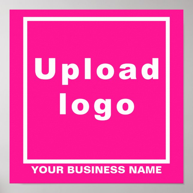Business Name and Logo on Pink Square Poster (Front)