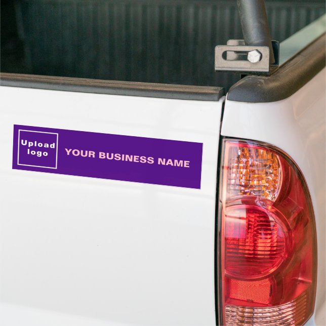 Business Name and Logo on Purple Bumper Sticker (On Truck)