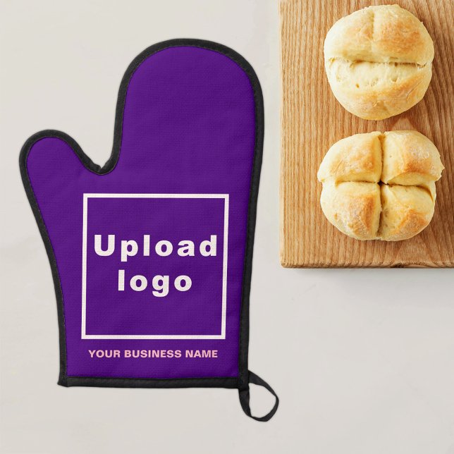 Business Name and Logo on Purple Oven Mitt (Business name and logo on purple oven mitt)
