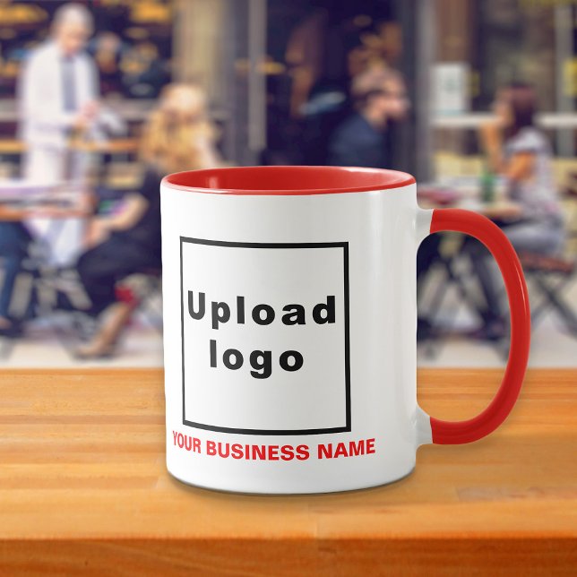 Business Name and Logo on Red Combo Mug (Build brand name awareness. Your business name and logo on red combo mug.)
