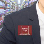 Business Name and Logo on Red Rectangle Button<br><div class="desc">Red rectangle button that you can customise by typing your business name and uploading your business logo. Customise it and use it as a uniform accessory to advertise your business or to promote your brand name to customers or clients. Customisable accessory that you can use as marketing material to build...</div>