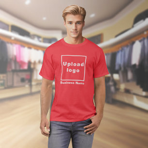 Business Name and Logo on Red T-Shirt