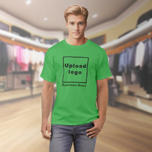 Business Name and Logo on Shamrock Green T-Shirt