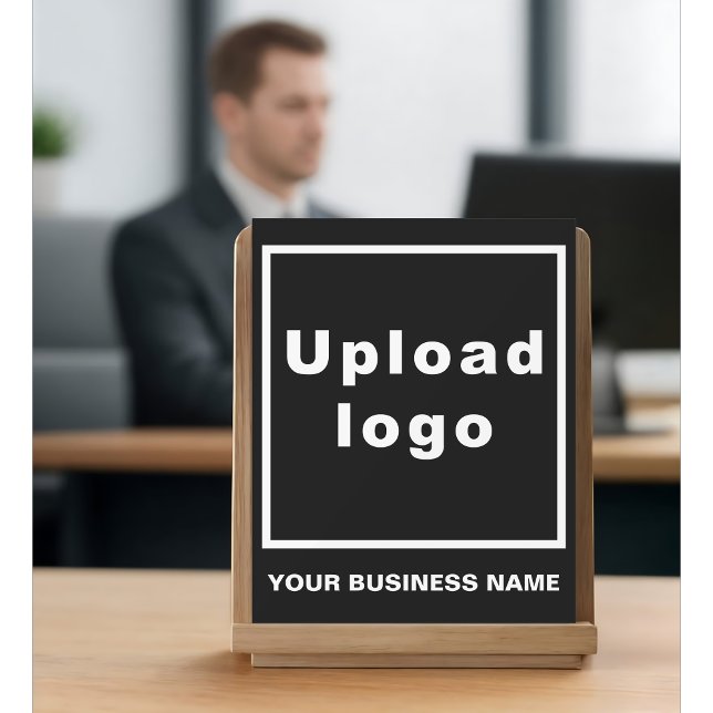 Business Name and Logo on Small Black Acrylic Sign (Black acrylic sign with your business name and logo)