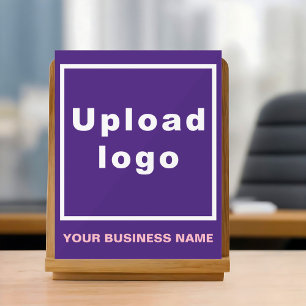 Business Name and Logo on Small Purple Acrylic Sign