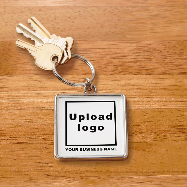 Business Name and Logo on Square Premium Keychain (Creator Uploaded)