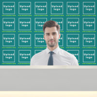 Business Name and Logo on Teal Green