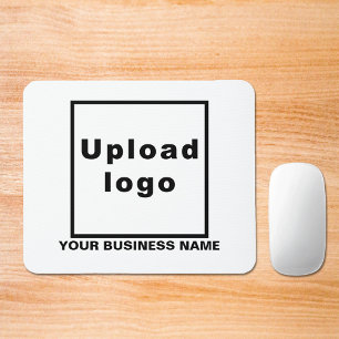 Business Name and Logo on White Mouse Pad