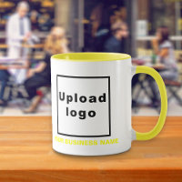 Business Name and Logo on Yellow Combo Mug