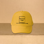 Business Name and Logo on Yellow Trucker Hat<br><div class="desc">Yellow trucker hat that you can customize by typing your business name and uploading your business logo. You can include it in your promotional products, giveaway items or gifts to your customers or clients, a marketing strategy to advertise your business or to promote your brand. Customizable trucker hat that you...</div>