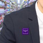 Business Name and Logo Purple Square Button<br><div class="desc">Square button that you can customise to put your business name and logo. You can use this button as uniform accessory of your staff. You can also use it as packaging accessory. You can also include it in your marketing materials to advertise your business or to promote your brand name...</div>