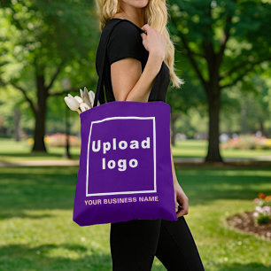 Business Name and Logo   Purple Tote Bag