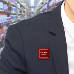 Business Name and Logo Red Square Button<br><div class="desc">Square button that you can customise to put your business name and logo. You can use this button as uniform accessory of your staff. You can also use it as packaging accessory. You can also include it in your marketing materials to advertise your business or to promote your brand name...</div>