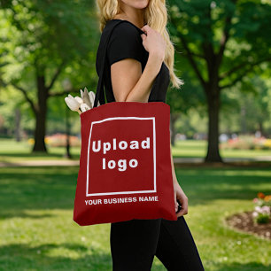 Business Name and Logo Red Tote Bag