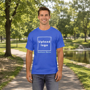 Business Name and Logo Royal Blue Men's T-Shirt