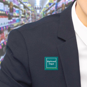Business Name and Logo Teal Square Button