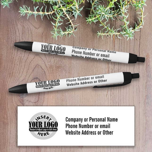 Business Name and Logo with 3 lines of Text Black Ink Pen (Creator Uploaded)