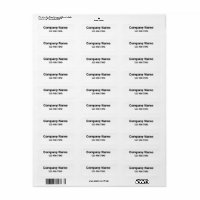 Business Name and Phone Number Product Label