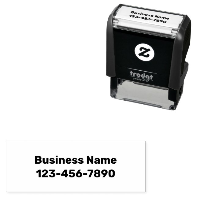 Business Name and Phone Number Text Template Self-inking Stamp (In Situ)