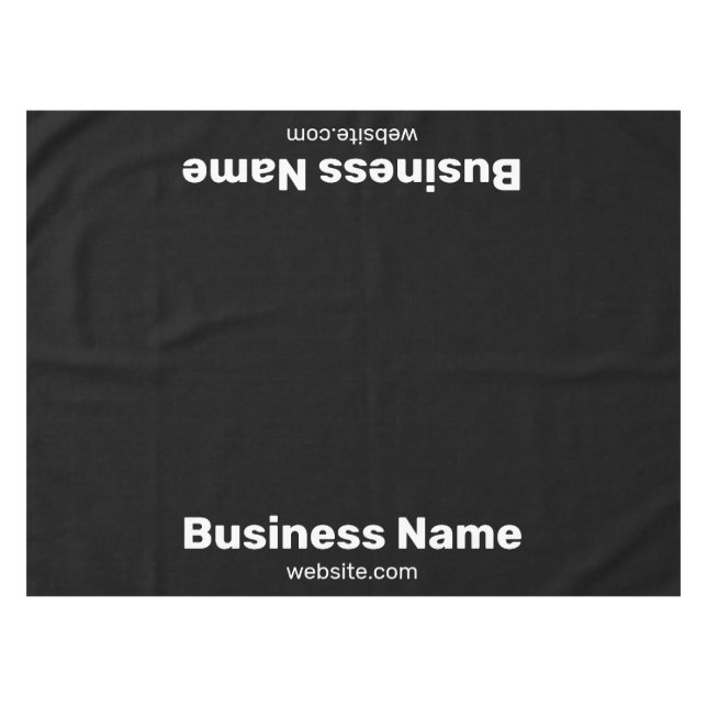 Business Name and Website Black Tablecloth (Front (Horizontal))