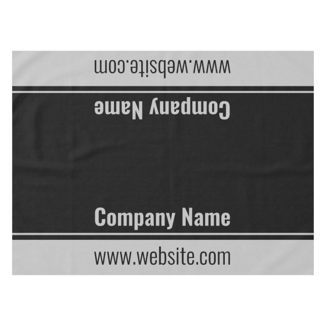 Business Name Black and Grey Website Text Template Tablecloth (Front (Horizontal))