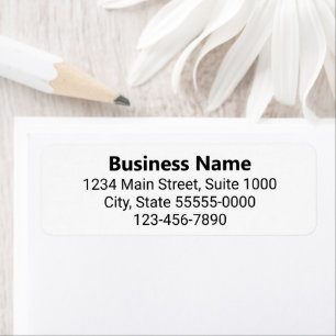 Business Name (Bold) Return Address Phone Number Label