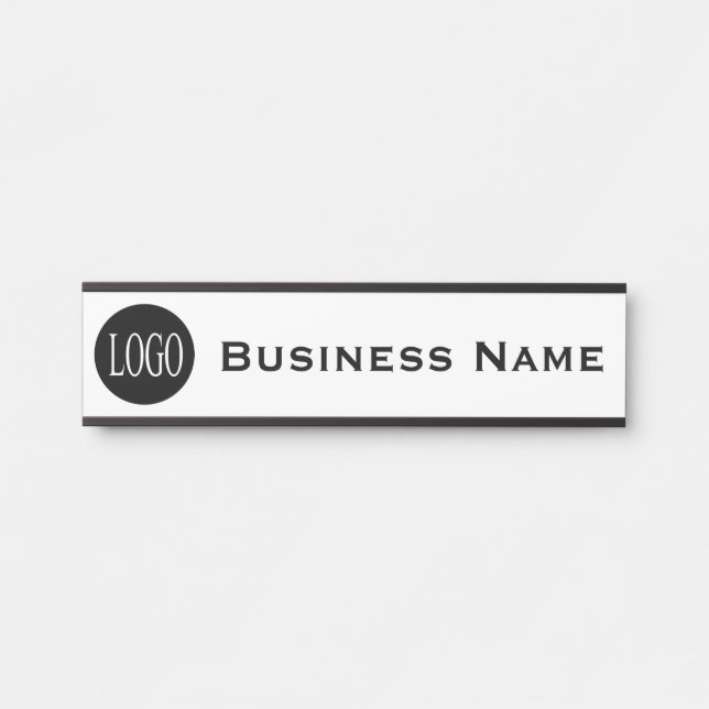 Business Name Company Office Door Sign B&W (Front)