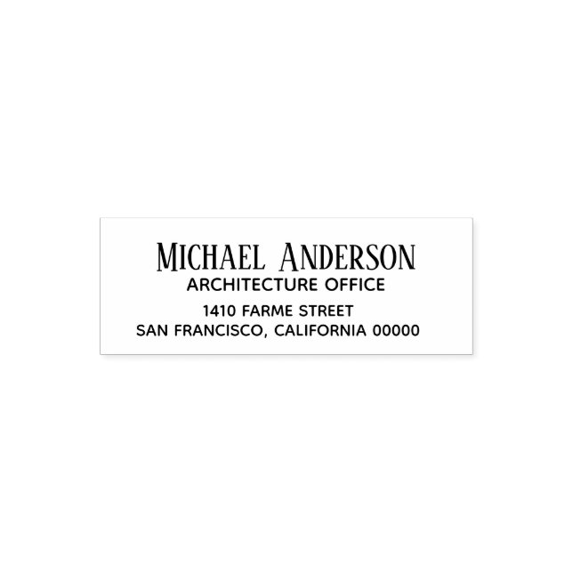 Business Name contact address architecture office Self-inking Stamp (Design)