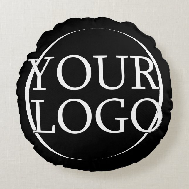 Business Name Create Your Own Company Text Round Cushion (Front)