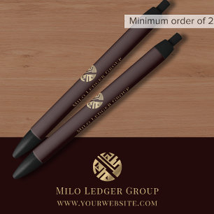 Business Name Custom Logo Promotional Black Ink Pen