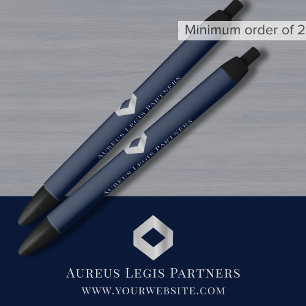 Business Name Custom Logo Promotional Black Ink Pen