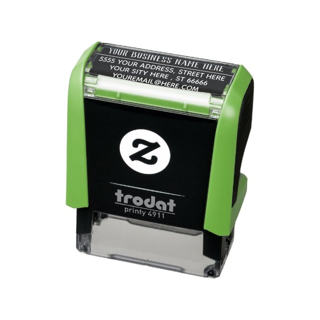 Business Name Email Address Colour Stamp Example (Product)