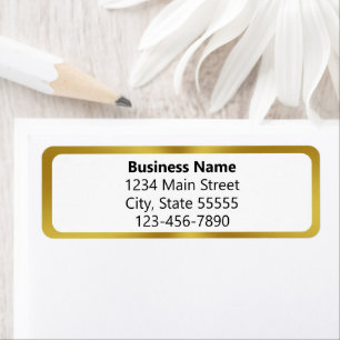 Business Name Gold and White Phone Return Address Label