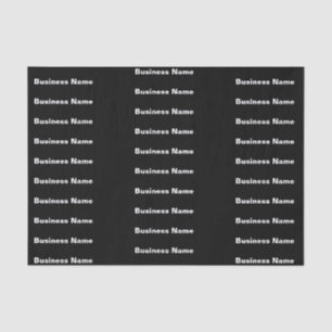 Business Name in Bold Font Black and White Pattern Tissue Paper