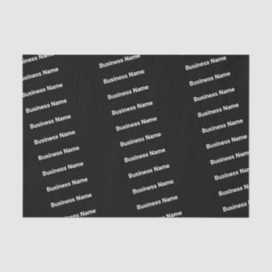 Business Name in Bold Text Black and White Pattern Tissue Paper