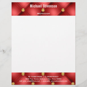 Business Name Info Red Gold Diamonds Letterhead