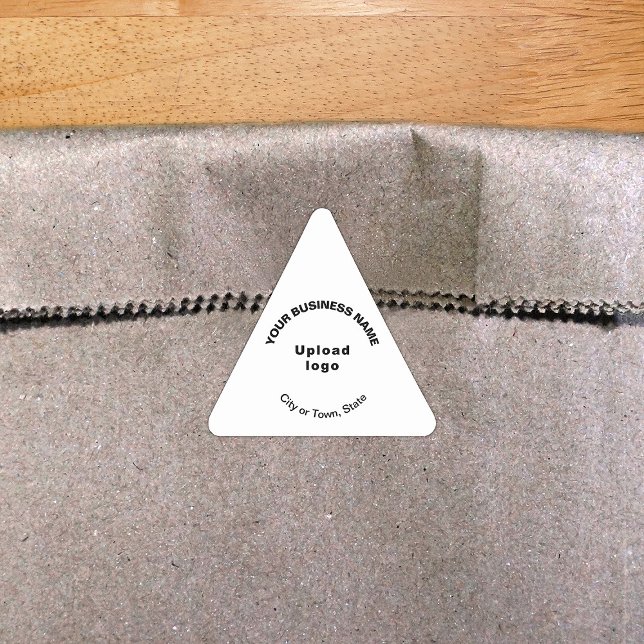 Business Name, Logo and Location on White Triangle Sticker (White triangle sticker with your business name, logo, city or town and state.)