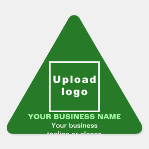 Business Name, Logo and Tagline on Green Triangle Sticker