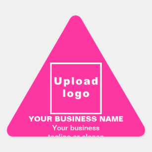 Business Name, Logo and Tagline on Pink Triangle Sticker