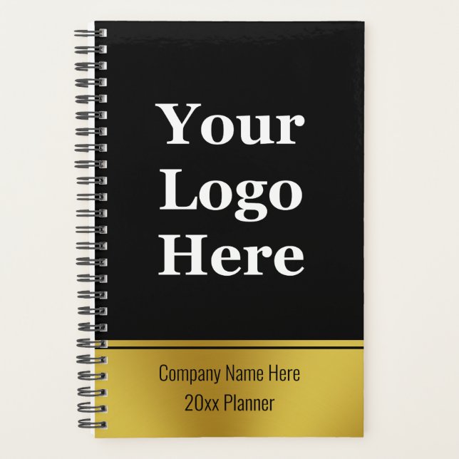 Business Name Logo Black Gold Branded 2026 Planner (Front)