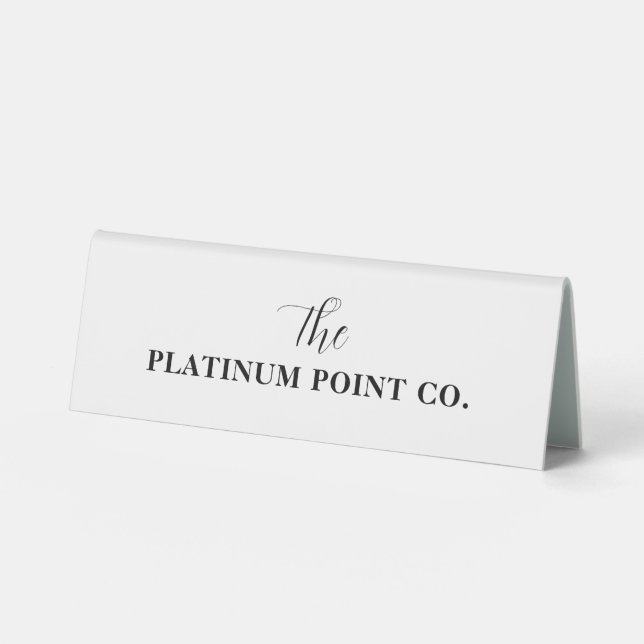 Business Name Logo Desk Sign Table Tent (Front)