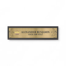 Business Name Logo Gold Black Elegant Custom