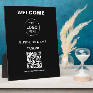 Business Name Logo & QR Code Welcome Plaque