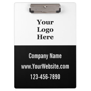 Business Name Logo Website Phone No. Black & White Clipboard