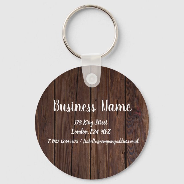 Business Name Marketing Personalized Key Ring (Front)