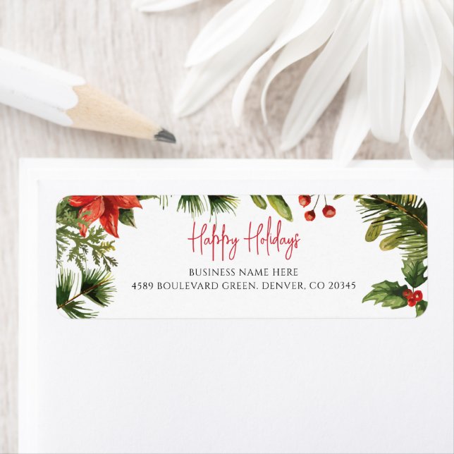 Business Name Mistletoe Christmas Return Address Return Address Label (Insitu)