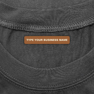 Business Name on Brown Rectangle Iron On Label