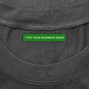 Business Name on Green Rectangle Iron On Label