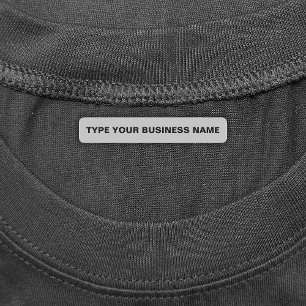 Business Name on Grey Rectangle Iron On Label